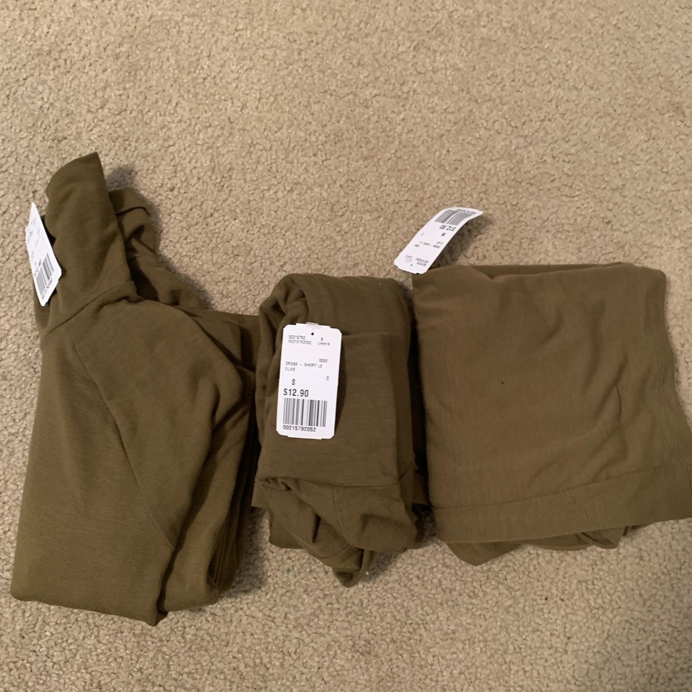 Bundle 3 F21 bodycon green long sleeve dresses NWT